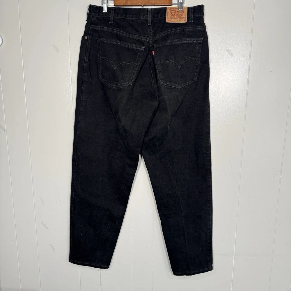 Vintage 90s Levi's 560 Loose Fit Tapered Leg Black Jeans 38x34 USA Made 1999